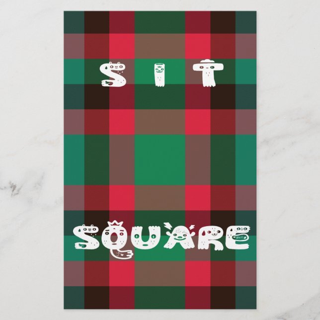 Conception de plaid couleur rouge et vert tartan (Devant)