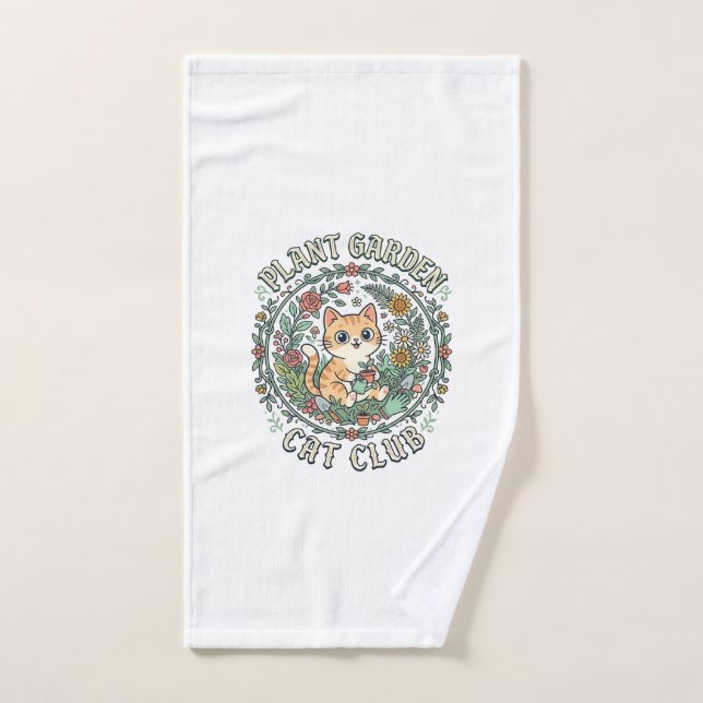 Conception de plante de jardin de chat drôle - Pla (Serviette à main)