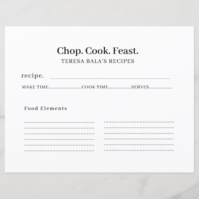 Conception de pochette de classeur de recette mini (Devant)