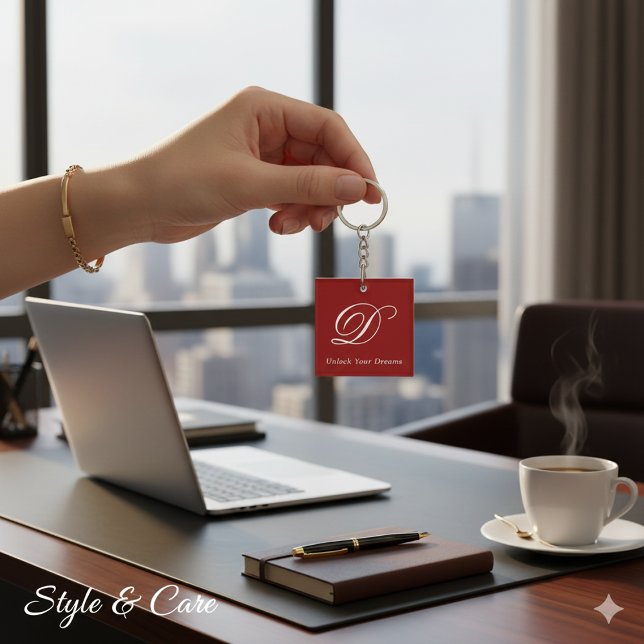 Conception de porte-clés personnalisée avec monogr (Unlock Your Dreams Custom Monogram Keychain Design)