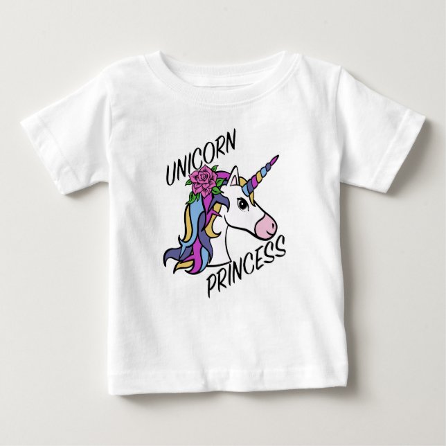 Conception de princesse licorne - T-Shirt bébé en  (Devant)