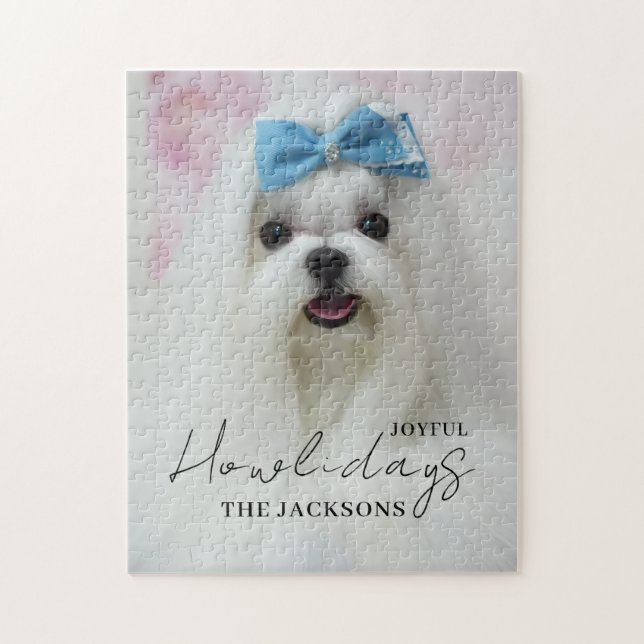 Conception de puzzle de Noël pour chien Happiest H (Vertical)