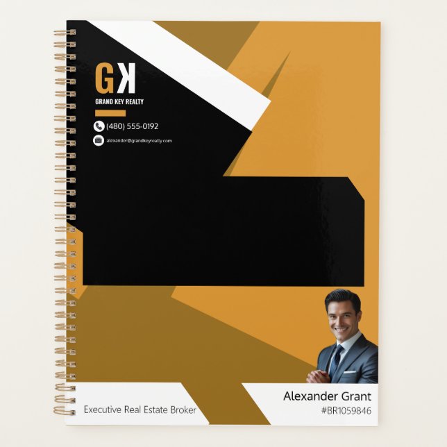 Conception de Réaltor Noir & Or, Agent Immobilier (Devant)
