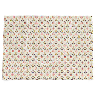 Conception de sac fourre-tout floral avec fond bei