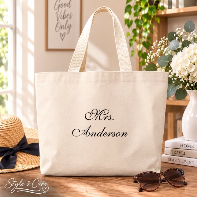 Conception de sac fourre-tout spacieux avec nom pe (Personalized Name Spacious Tote Bag Design)