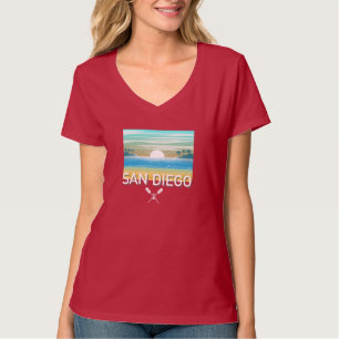 Conception de San Diego - T-Shirt à col V pour fem