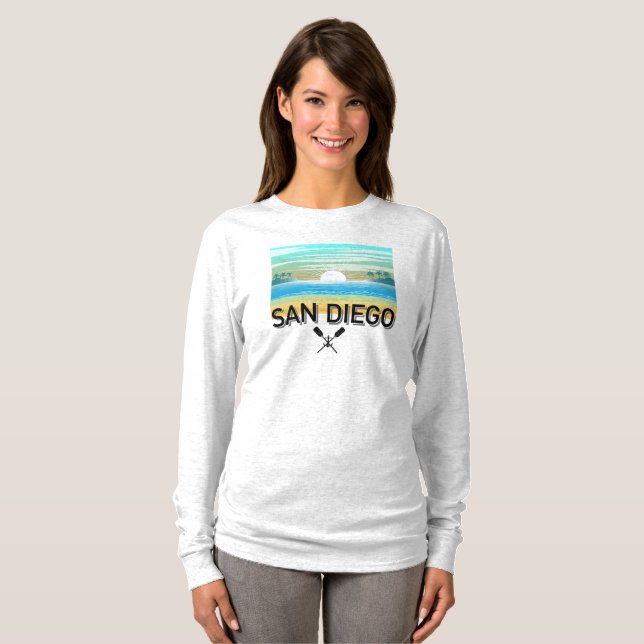 Conception de San Diego - T-shirt à manches longue (Devant entier)
