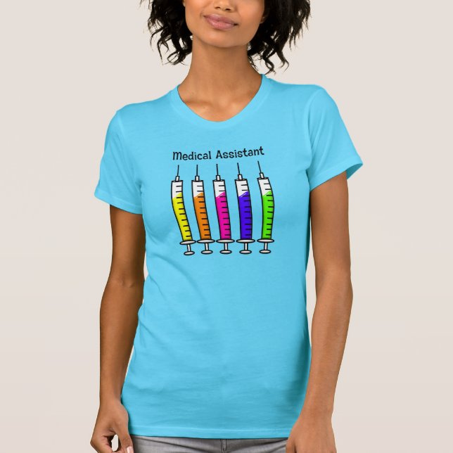 Conception de seringue de T-shirts d'aide médical (Devant)