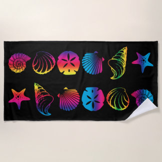 Conception de serviette de plage à coquillages col