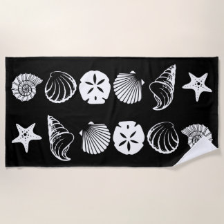 Conception de serviette de plage à coquillages noi