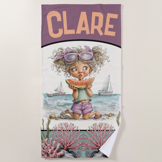 Conception de serviette de plage pour enfant aiman (Devant)