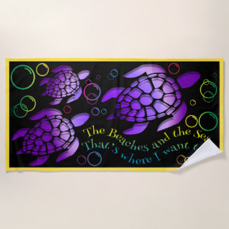 Conception de serviette de plage Tortue de mer