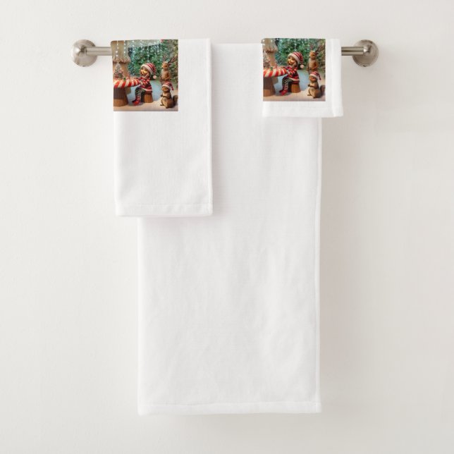 Conception de serviettes de toilette Whimsical Chr (En situation)