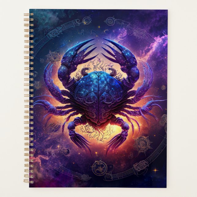 Conception de signe du zodiaque Cancer à l'aquarel (Devant)