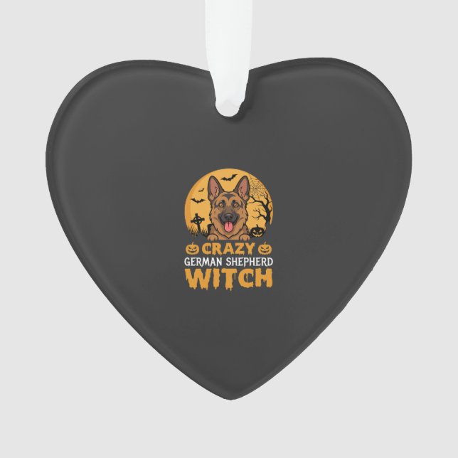 Conception de sorcière berger allemand fou Hallowe (devant)