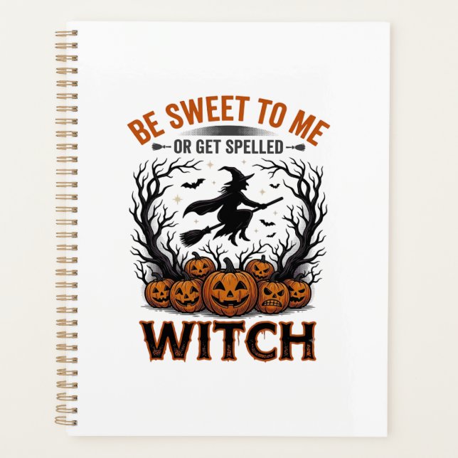 Conception de sorcière d'Halloween Soyez gentil ou (Devant)