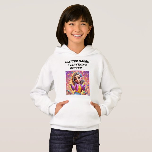 Conception de sweat à capuche Sassy Glitter Explos (Devant entier)