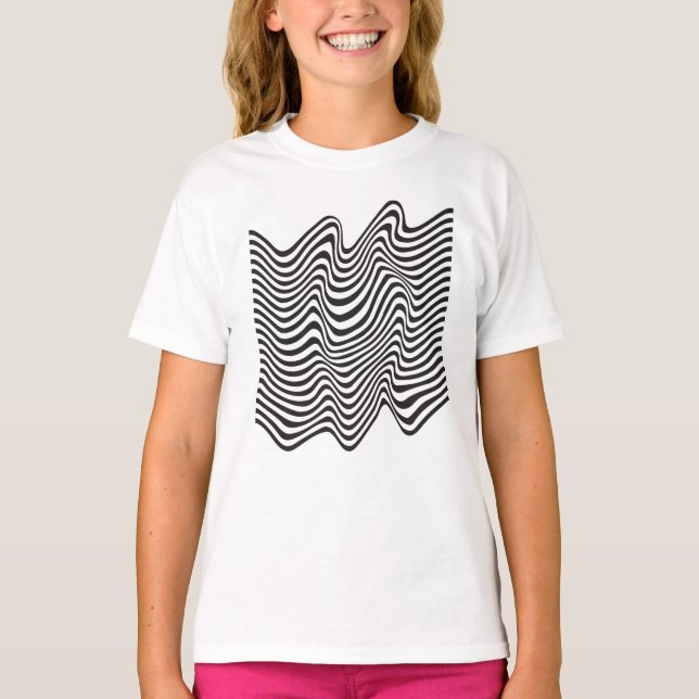 conception de T-Shirt à lignes ondulées (Devant)