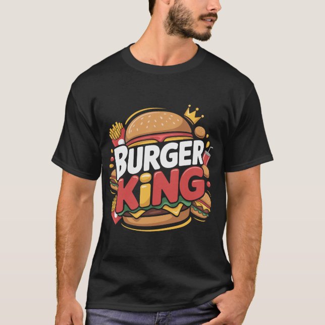 Conception de T-shirt à typographie rétro Burger K (Devant)