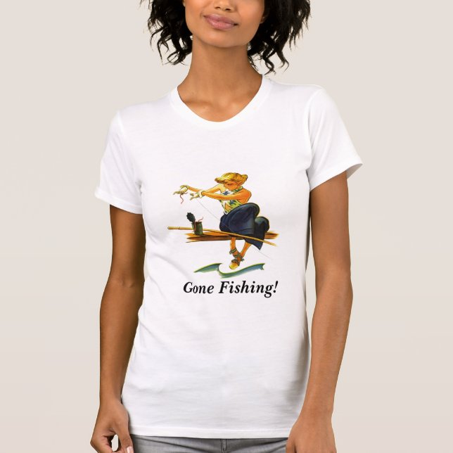 Conception de T-shirt allée pêcher Madame Baiting (Devant)