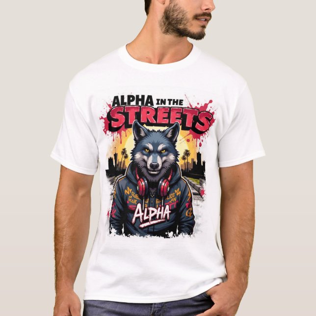 conception de T-shirt alpha dans les rues  (Devant)