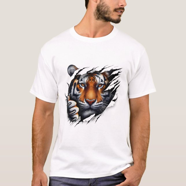 Conception de t-shirt au visage de tigre d'esprit  (Devant)