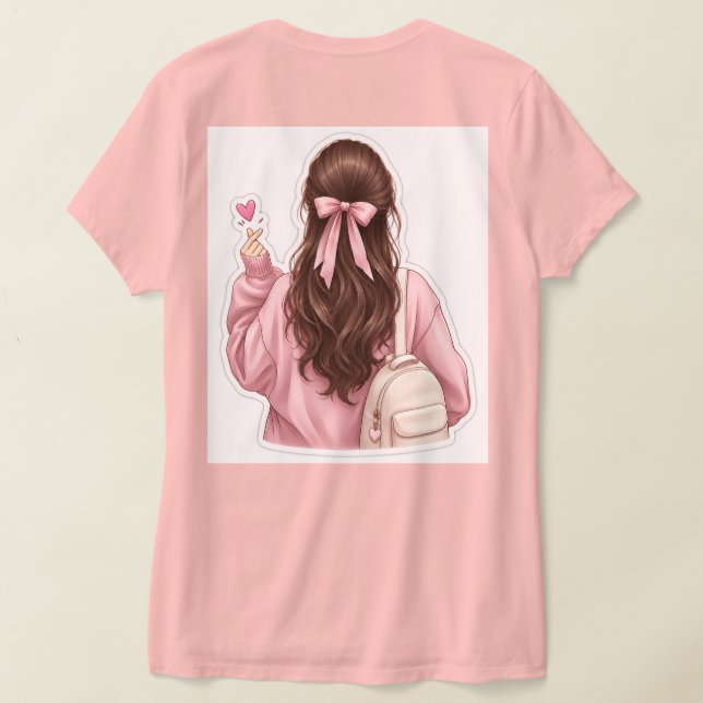 Conception de T-shirt autocollant de fille selfie  (Couchage Retour)