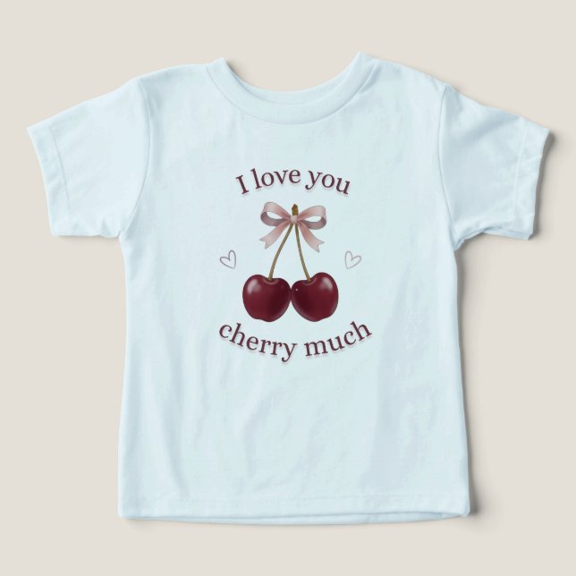 Conception de T-Shirt avec citation Cherry Love (Design Recto)