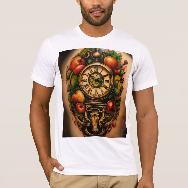 conception de t-shirt avec tatouage d'aile fine li (Devant)