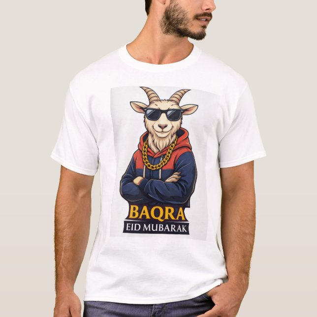 Conception de T-shirt Baqra Eid Mubarak Chèvre - C (Devant)