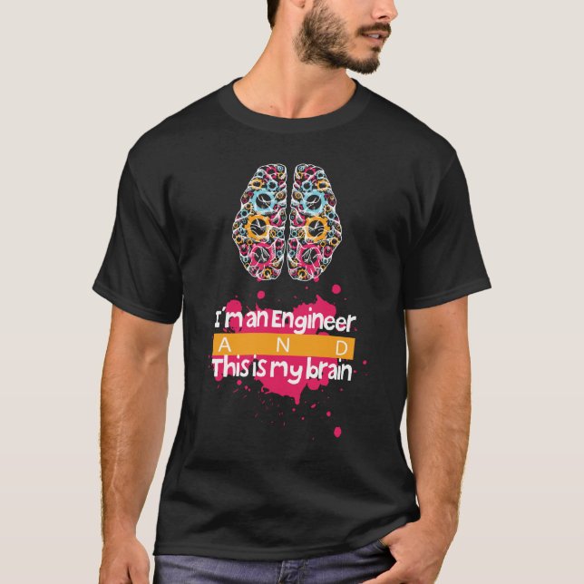 Conception de T-Shirt cerveau d'ingénieur cool (Devant)