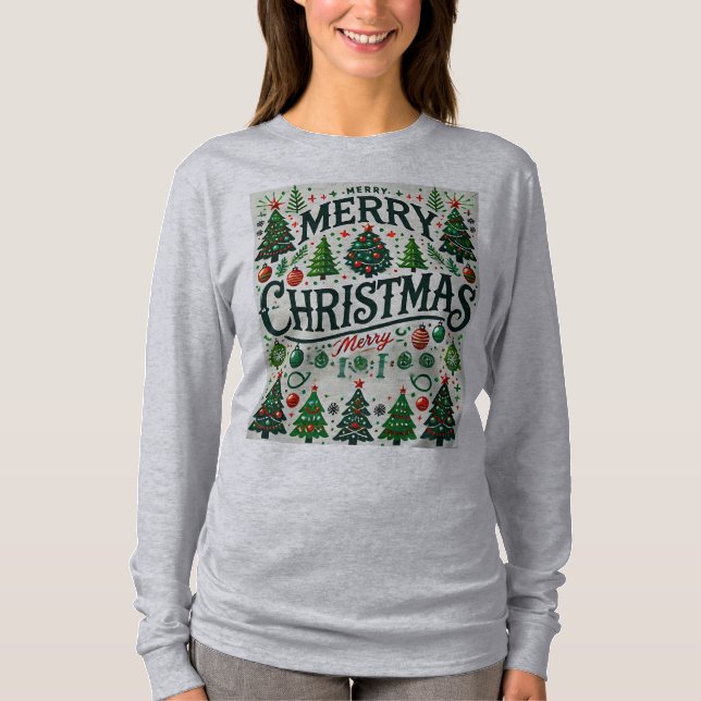 Conception de T-Shirt d'Arbre de Noël Joyeux  (Devant)
