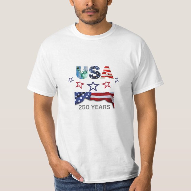 conception de T-shirt de 250 ans des États-Unis (Devant)