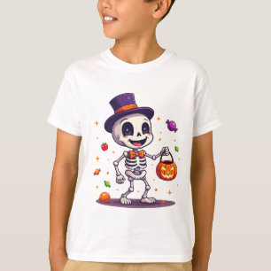 Conception de t-shirt de candy squelette de Hallow