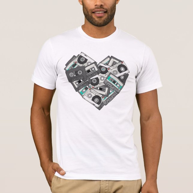 Conception de T-shirt de coeur d'enregistreurs à (Devant)