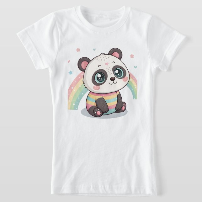 Conception de T-shirt de dessin animé de panda aux (Poser)