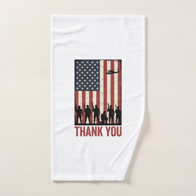 Conception de T-shirt de drapeau américain militai (Serviette à main)