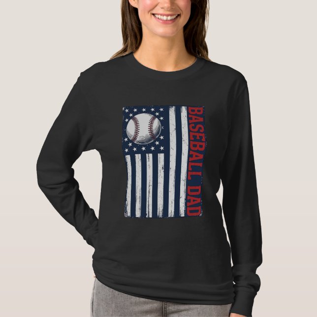 Conception de T-shirt de drapeau de papa de baseba (Devant)