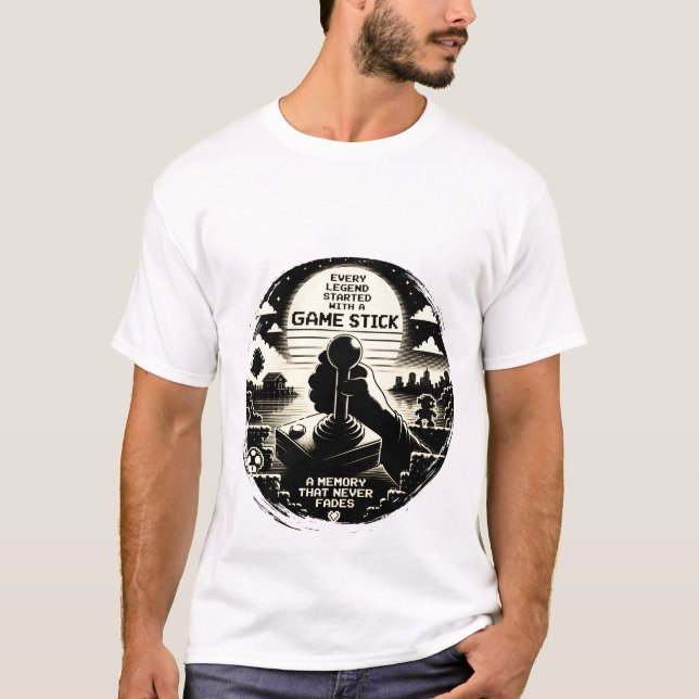 Conception de T-Shirt de Joueur de Manette de Rétr (Devant)