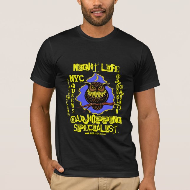 Conception de T-shirt de la vie de nuit de New (Devant)