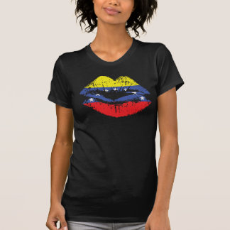 Conception de T-shirt de lèvres du Venezuela pour