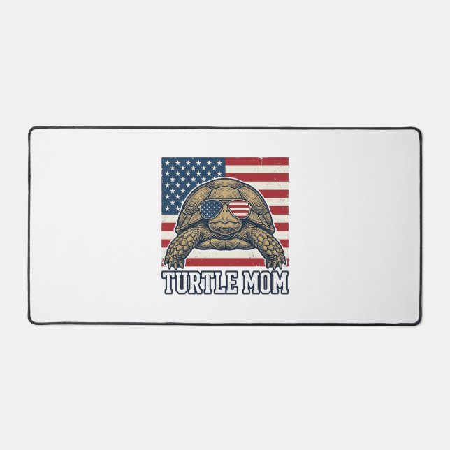 Conception de T-shirt de maman tortue patriotique  (Recto)