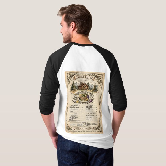Conception de T-Shirt de Menu de Restaurant Solang (Dos entier)