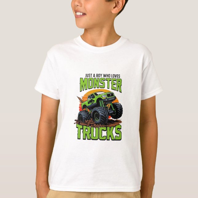 Conception de T-Shirt de Monster Truck Vert (Devant)