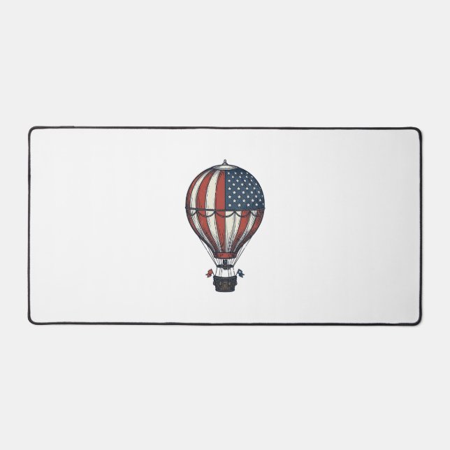 Conception de T-shirt de montgolfière patriotique  (Recto)