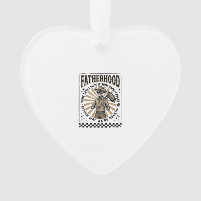 Conception de T-shirt de papa cowboy squelette vin (devant)