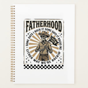 Conception de T-shirt de papa cowboy squelette vin