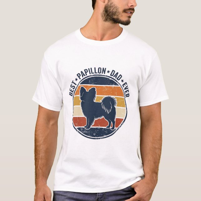 Conception de T-shirt de papa de chien Papillon vi (Devant)