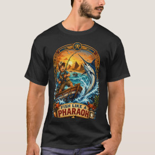 Conception de T-shirt de pêche comme un pharaon