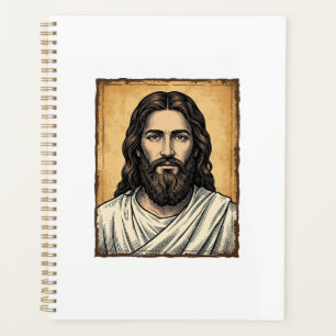 Conception de T-shirt de portrait religieux gravé